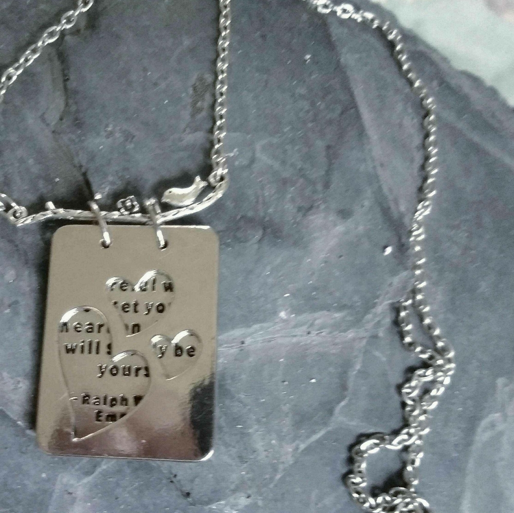Two-Layer Heart & Quote Necklace